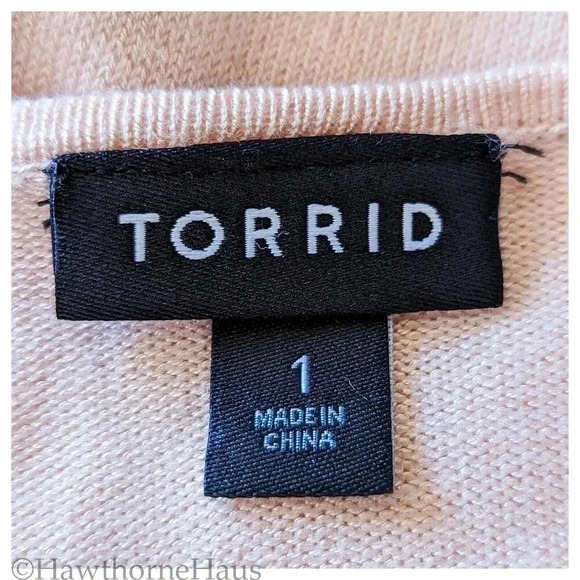 TORRID Blush Knit Skater Dress Size 1X Stretch Cage Neckline - Picture 6 of 8